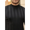 Erkek Yarım Balıkçı Yaka Kabartma Desenli Triko