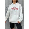 erry Chrıstmas weatshirt  Hodie  Beyaz