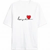 evgililer Günü İçin Özel Tasarım ove Baskılı Tshirt  Beyaz