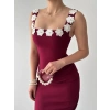 ıng Çiçek Detaylı Elbise