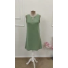 Kadın Askılı V Yakalı Mini çağla Yeşili Elbise