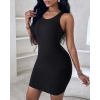 Kadın Kalın Askılı Bodycon Kaşkorse Mini Elbise