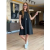 Kadın Kısa Kollu Bisiklet Yaka Cepli Viskon Iki Iplik Elbise