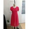 Kadın Kısa Kollu V Yakalı Midi Astarlı şifon Elbise