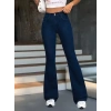 Kadın Yüksek Bel Paçaya Doğru Geniş Kot Pantolon