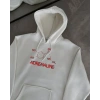 Kışlık Uzun Kol Kapüşonlu weathirt  Beyaz