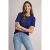 Osy odal Yumuşak Dokulu Kumaş Bisiklet Yaka Tshirt  acivert