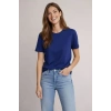 Osy odal Yumuşak Dokulu Kumaş Bisiklet Yaka Tshirt  acivert