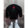 Oversize Üç İplik Bisiklet Yaka Baskılı weathirt  iyah