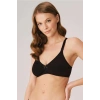 Pamuklu Balensiz Lohusa Önden Açılan Siyah Emzirme Sütyeni