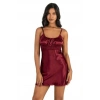 Secretsita Bordo Kısa Saten Gecelik 8208