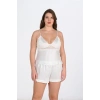 Secretsita Büyük Beden Ekru Şort Takımı