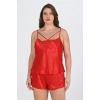 Secretsita Büyük Beden Kırmızı Şort Takımı 1076