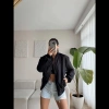 Unisex İçi Astarlı Düz Bomber Ceket  iyah