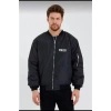 Unisex Uzun Kol Baskılı Bomber Ceket  iyah