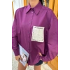üzine Cepli Arkası Yırtmaçlı Oversize Gömlek 3420