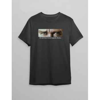 10 Kasım Atatürkü Anma Günü Baskılı Oversize Bisiklet Yaka Tshirt  iyah