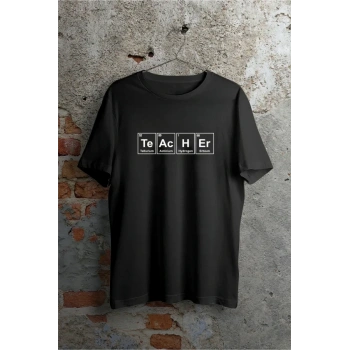 24 Kasım Kimya Öğretmeni Hediyesi Baskılı Bisiklet Yaka Tshirt  Beyaz