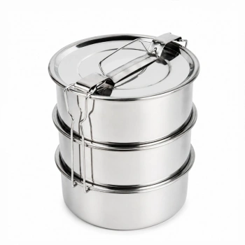3lü Metal Sefer Tası - Paslanmaz Çelik - 16 cm