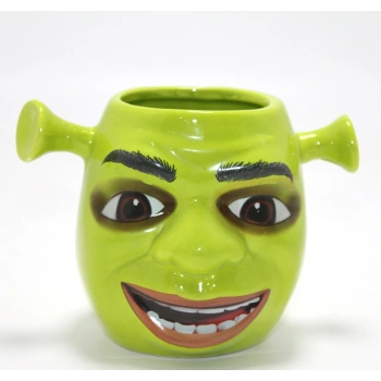 3D Shrek Tasarımı Porselen Kupa Bardak