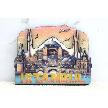Ahşap İstanbul Temalı Magnet - Model 6