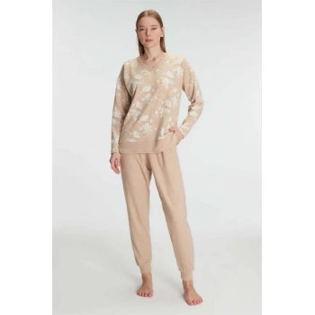 Anıl Jakarlı Uzun Kol V Yaka Pijama Takımı
