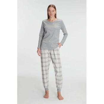 Anıl Pamuklu Uzun Kol Pijama Takımı