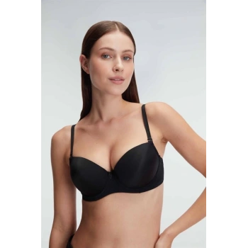 Secretsita Balenli Destekli Dolgulu Askıları Çıkabilen Günlük Klasik T-Shirt Sütyeni