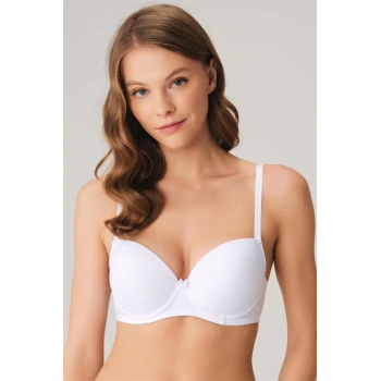 Secretsita Balenli Destekli Dolgulu Askıları Çıkabilen Günlük Klasik T-Shirt Sütyeni