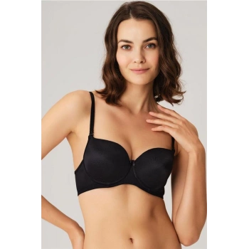 Secretsita Balenli Desteksiz Dolgusuz Askıları Çıkabilen Günlük Klasik T-Shirt Sütyeni