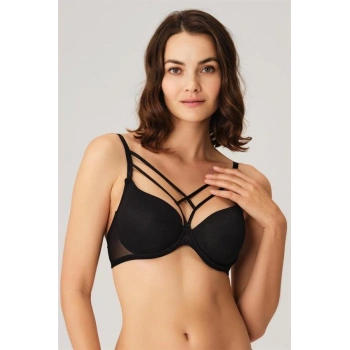 Secretsita Balenli Desteksiz Dolgusuz Askıları Çıkabilen Yaka Detaylı T-Shirt Sütyeni