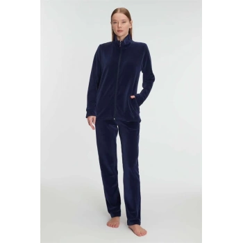 Secretsita Pamuklu Fermuarlı Sweatshirt Pantolon Pijama Takımı