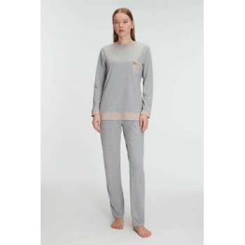 Secretsita Pamuklu Uzun Kollu Pijama Takımı