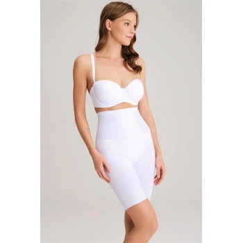 Secretsita Toparlayıcı Bel ve Bacak İnceltici Dikişli Uzun Paçalı Orta Bel Sıkı Şort Korse