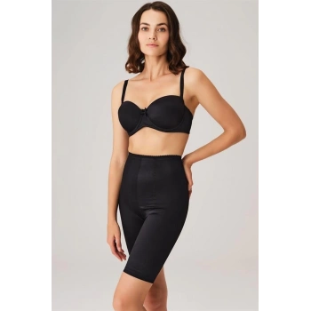 Secretsita Toparlayıcı Bel ve Bacak İnceltici Dikişli Uzun Paçalı Orta Bel Sıkı Şort Korse