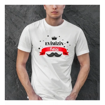 Babalar Günü Hediye Baba Temalı Baskılı Oversize Bisiklet Yaka Tshirt  Beyaz