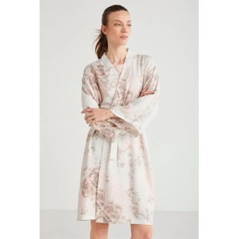 Catherines Çiçek Desen 2li Sabahlık Gecelik Takımı