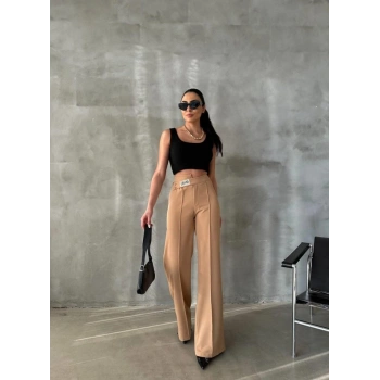 DREAM ETİKETLİ PALAZZO PANTOLON  Bej