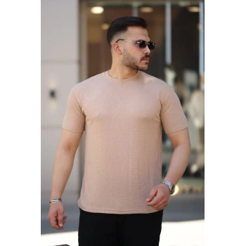 Erkek Ağaç Kabuğu Desenli Kısa Kollu Tshirt