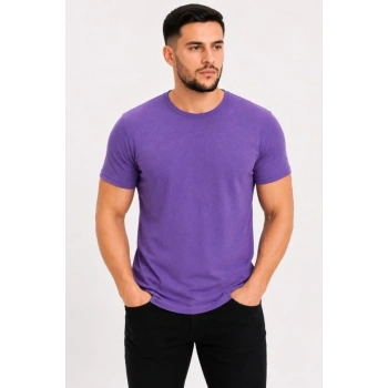 Erkek Basic Tişört Bisiklet Yaka Kısa Kol Günlük Yazlık lim Fit Thirt  or