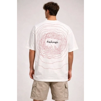 Erkek Bisiklet Yaka Baskılı Kısa Kollu Tişört treetwear Günlük Basic Pamuklu Tshirt  Beyaz