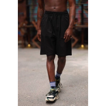 Erkek İki İplik Cepli Şort  iyah