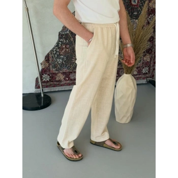 Erkek İthal Yıkamalı Keten Pantolon