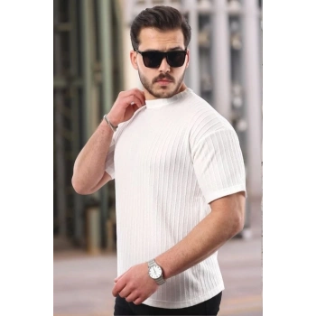 Erkek Kısa Kollu örgü Kumaş Bisiklet Yaka Tshirt