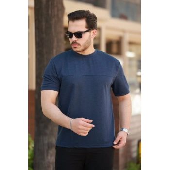 Erkek Oversize Bisiklet Yaka Kısa Kollu Tshirt