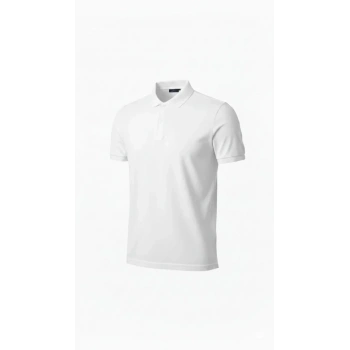 Erkek Pike Kumaş Düğmeli Yaka Regular Fit Günlük Kısa Kol Tişört Tshirt  Beyaz
