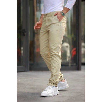 Erkek Rahat Keten Pantolon