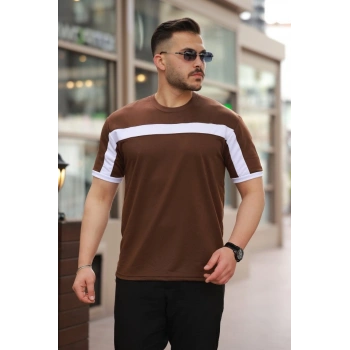 Erkek şerit Detaylı Kısa Kollu Tshirt