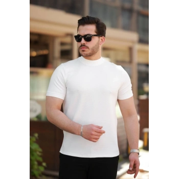 Erkek Yarım Balıkçı Yaka Kısa Kollu Tshirt