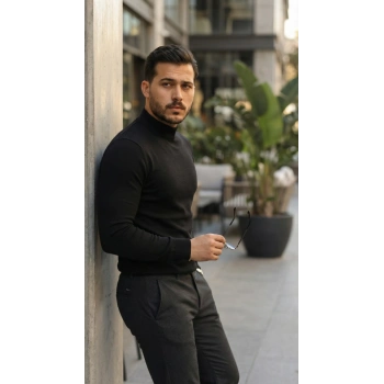 Erkek Yarım Balıkçı Yaka Pamuklu Triko